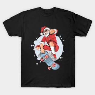 Christmas santa claus skateboard hypster T-Shirt
